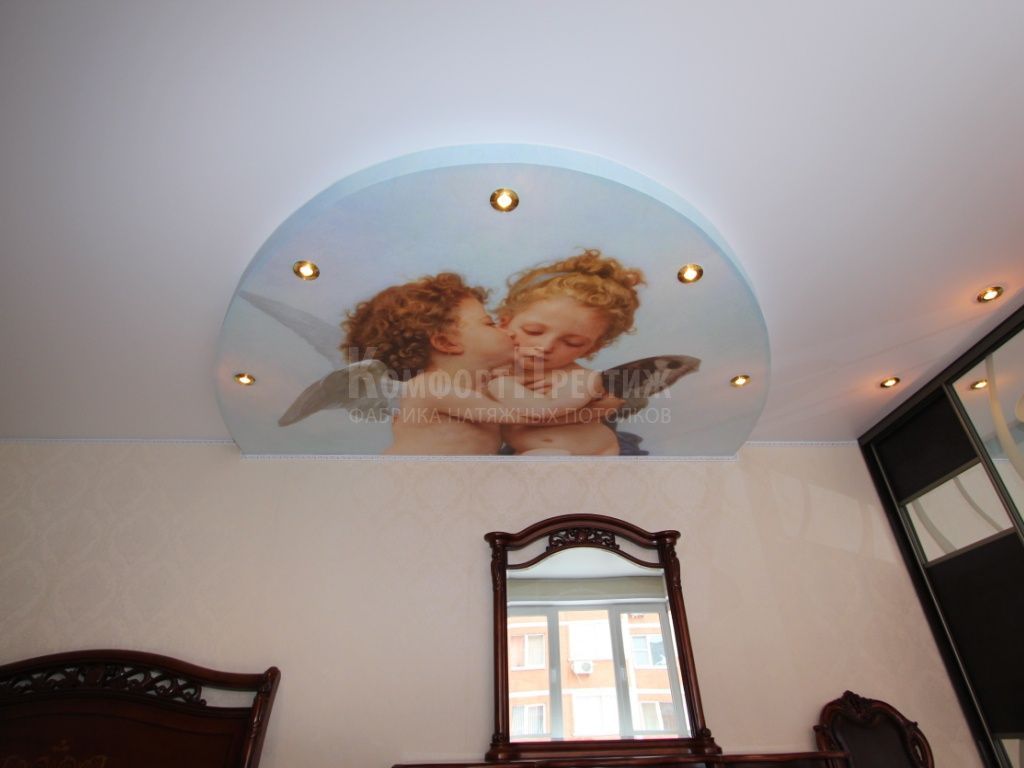 сатиновый натяжной потолок фото 32